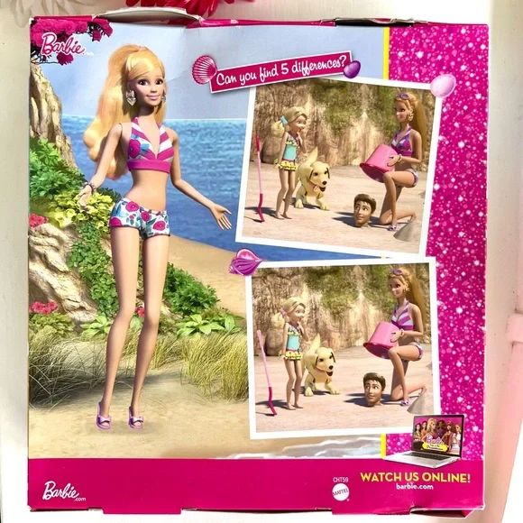 NEW Barbie Glam Bike Pink Helmet Blue Basket Jointed Doll Kids Toy Bicycle Set - Picture 10 of 13